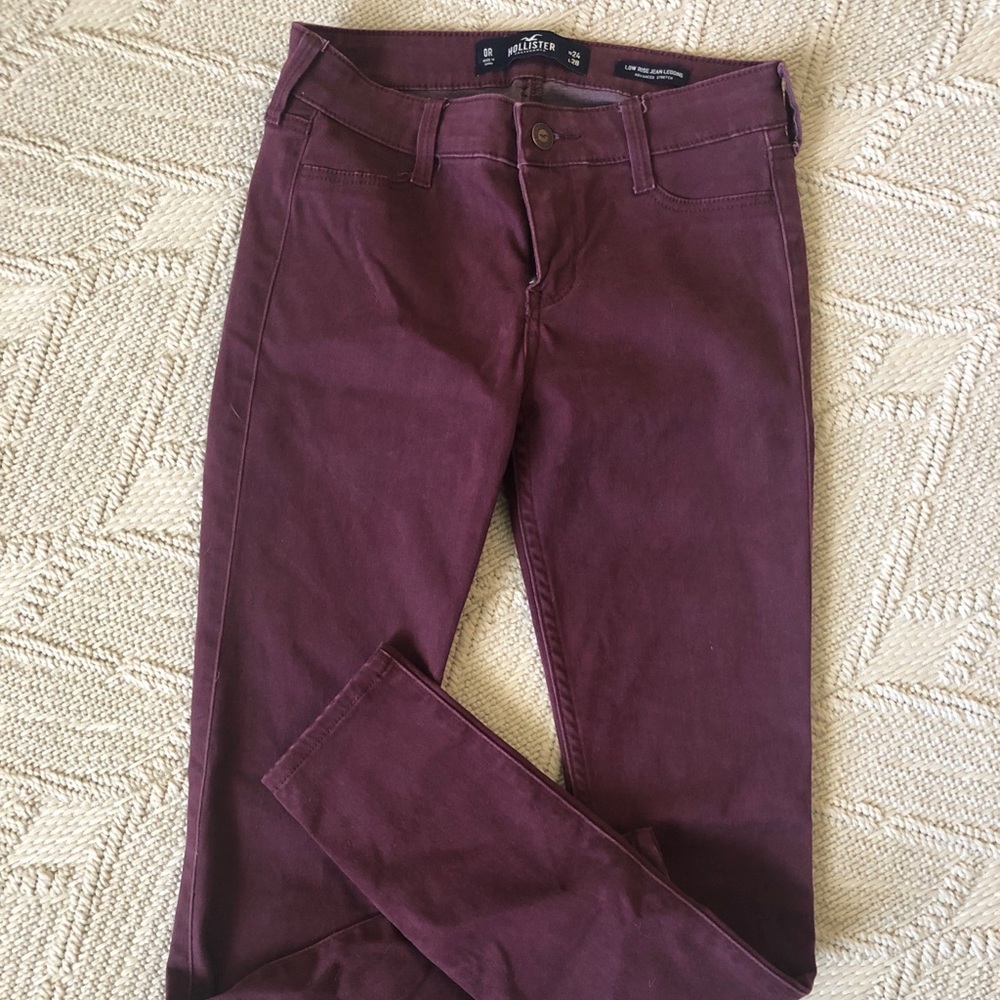 Hollister Maroon Jean Legging Sz 0R